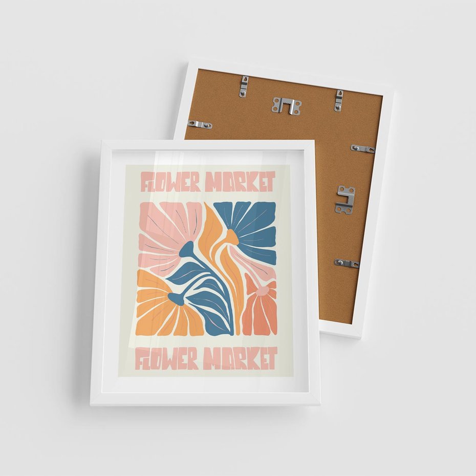 Plakat w ramie 40x50 - Spójny Dysonans - pastelowe kolory, typografia - rama biała