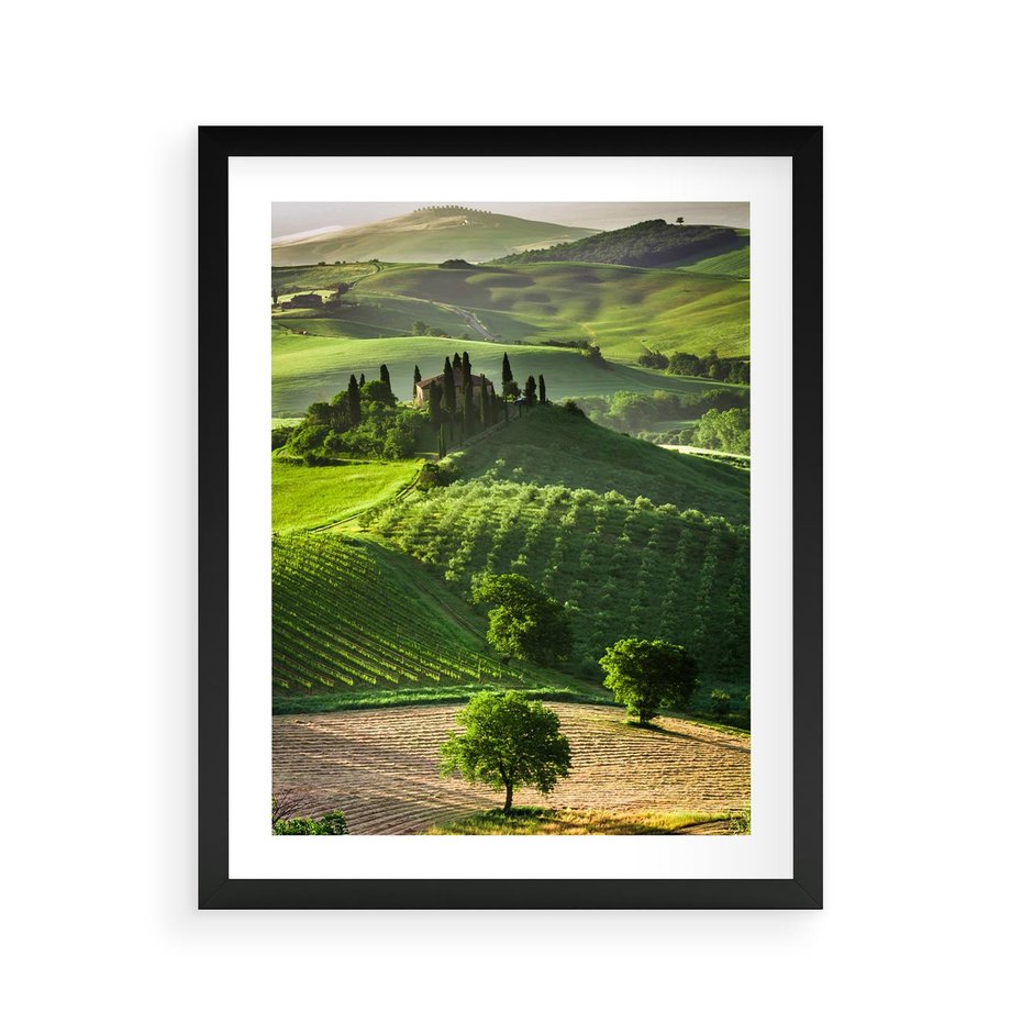 Plakat w ramie 40x50 - Pejzaż Widoczek - widoczek, pejzaż - rama czarna