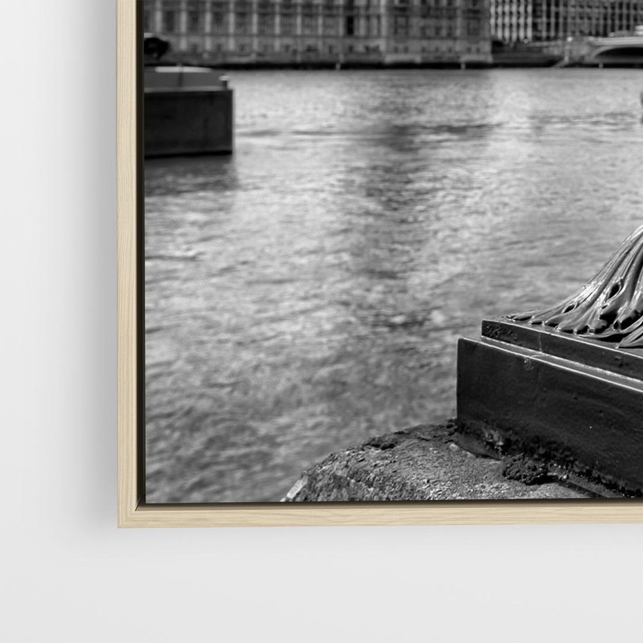 Obraz w ramie 50x50 - Pejzaż kruchości i siły - Londyn, Tamiza - rama drewno