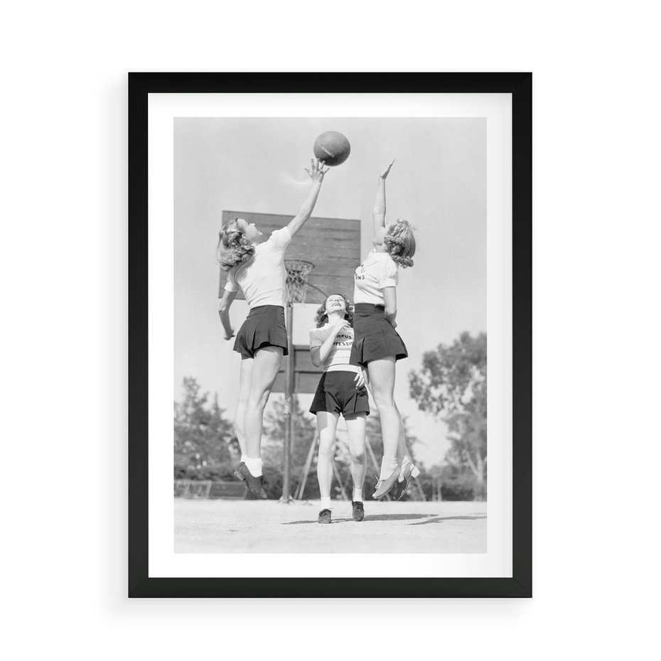 Plakat w ramie 50x70 - Sport to Zdrowie - retro zdjęcie, czarno białe - rama czarna