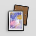 Plakat w ramie 30x40 - Rozbijające Plamy - abstrakcyjny plakat, pastelowe kolory - rama czarna