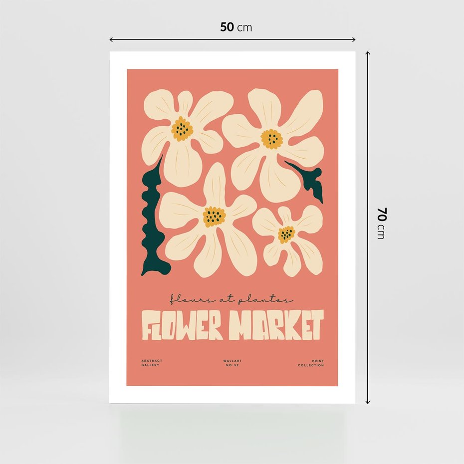 Plakat bez ramy 50x70 - Szkicowane Kolorowe Uczucia - kwiatowa kompozycja, minimalizm