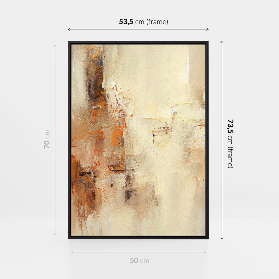 Obraz w ramie 50x70 - Odbicie utraconych barw - abstrakcja, tekstury farb - rama czarna