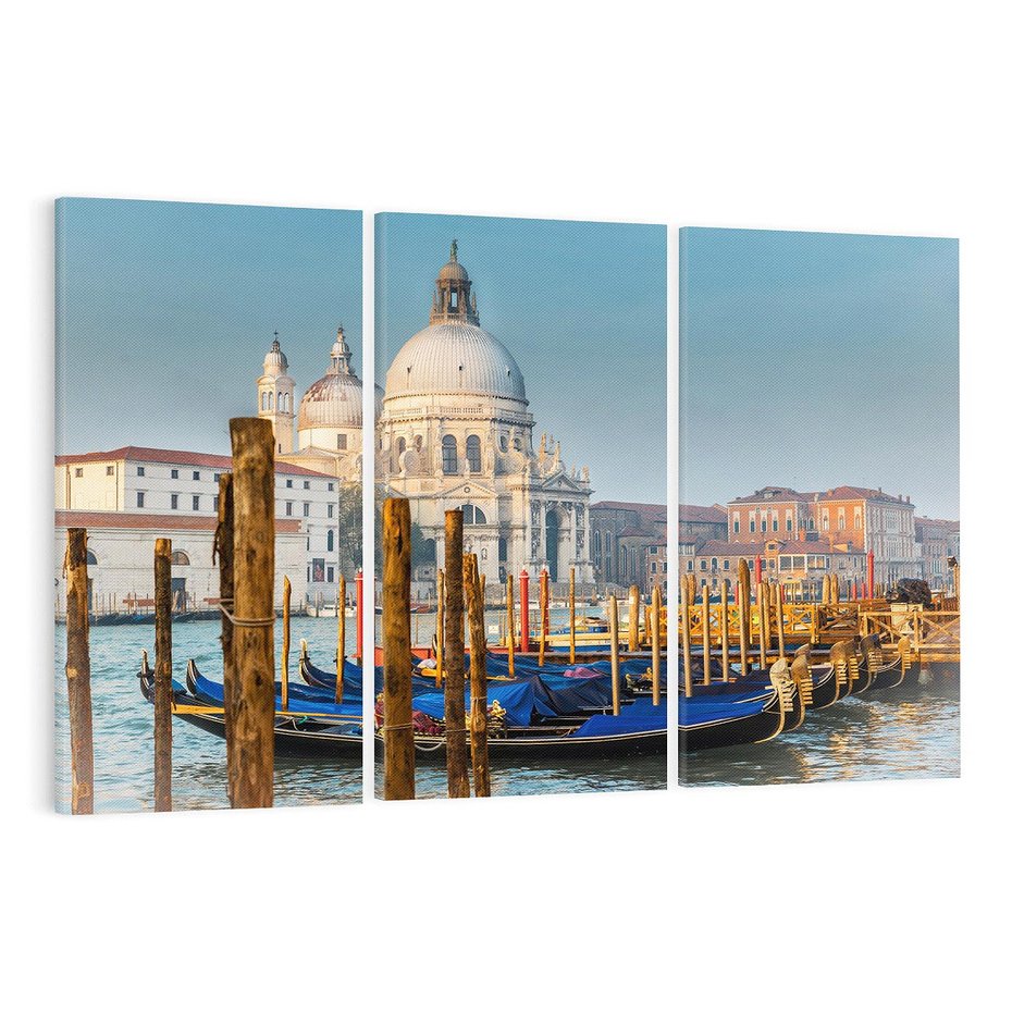 Obraz na płótnie 120x80 - Urok Wenecji - fotografia, przystań w Wenecji