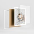 Plakat w ramie 40x50 - Kawa w Perfekcji - kawa w filiżance, cappuccino - rama biała