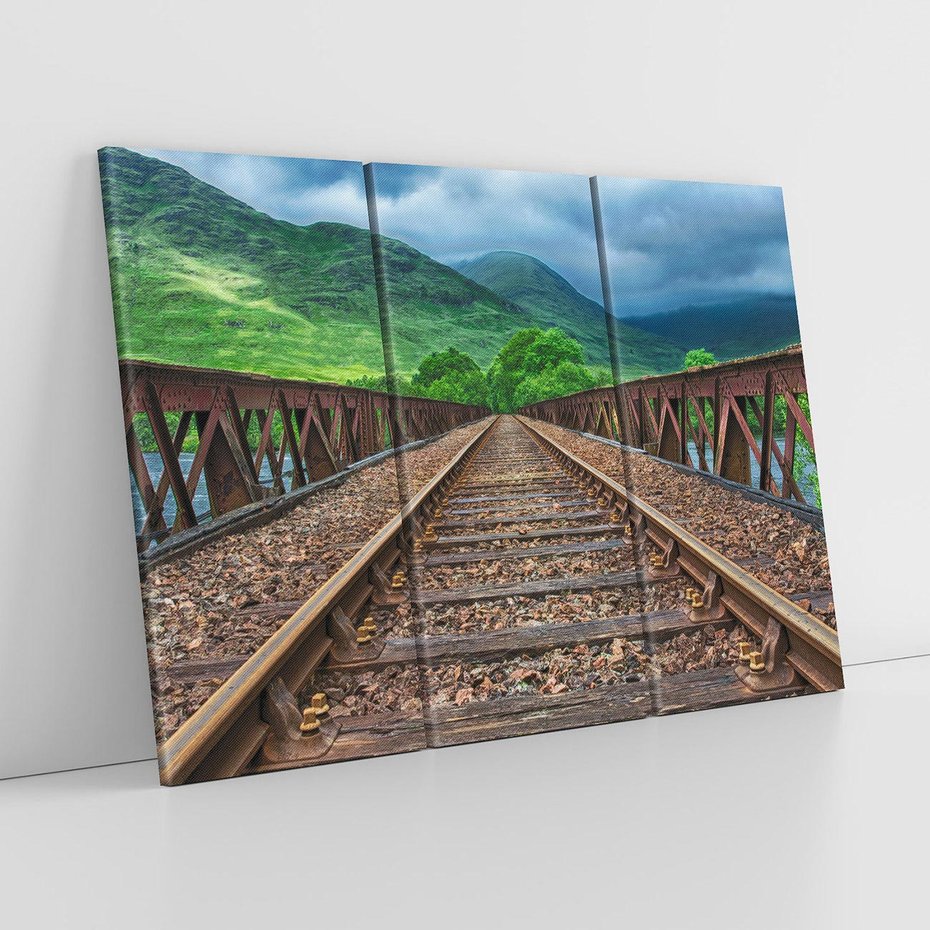 Obraz na płótnie 120x80 - Most Kolejowy - Tropy Podróży w Nocnej Ciszy - most, kolej