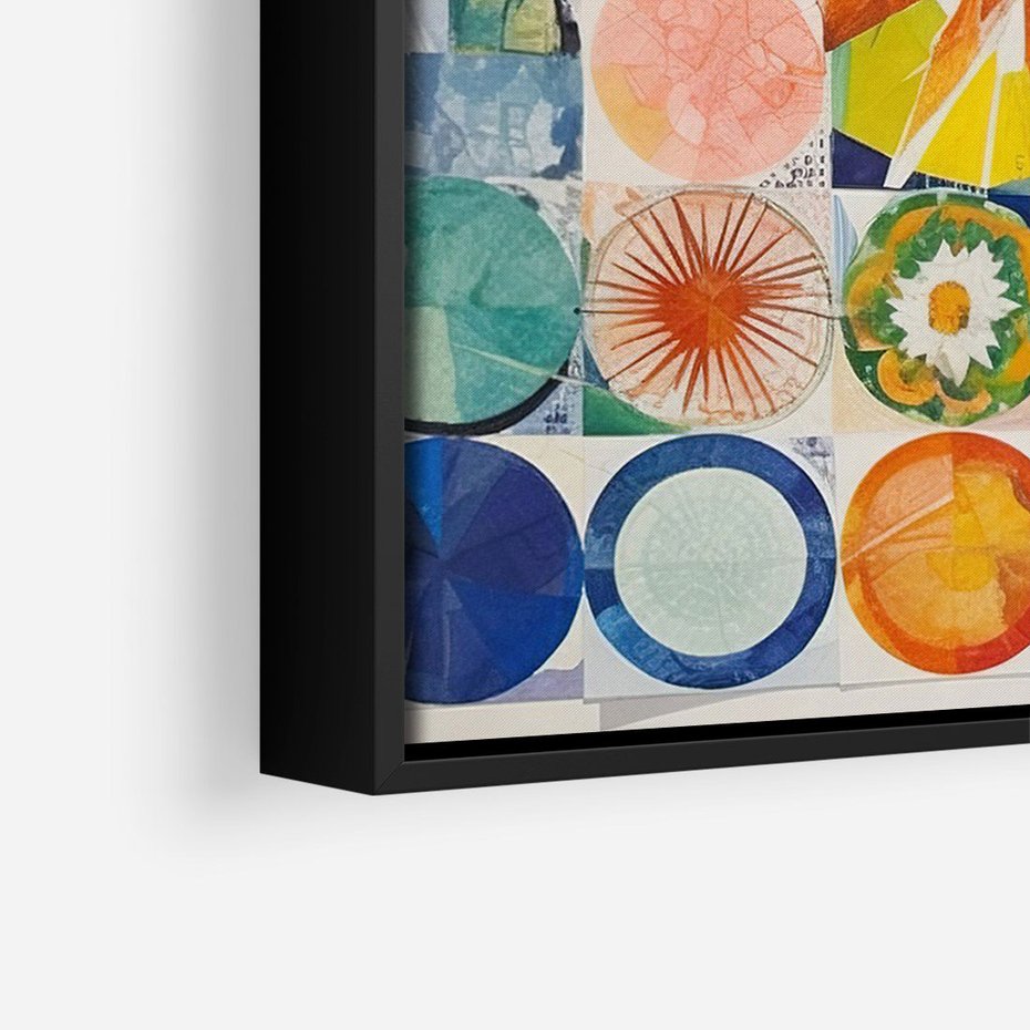 Obraz w ramie 50x70 - Rozkwitające Wzory Abstrakcji - abstrakcyjny obraz, mnogość kolorów - rama czarna