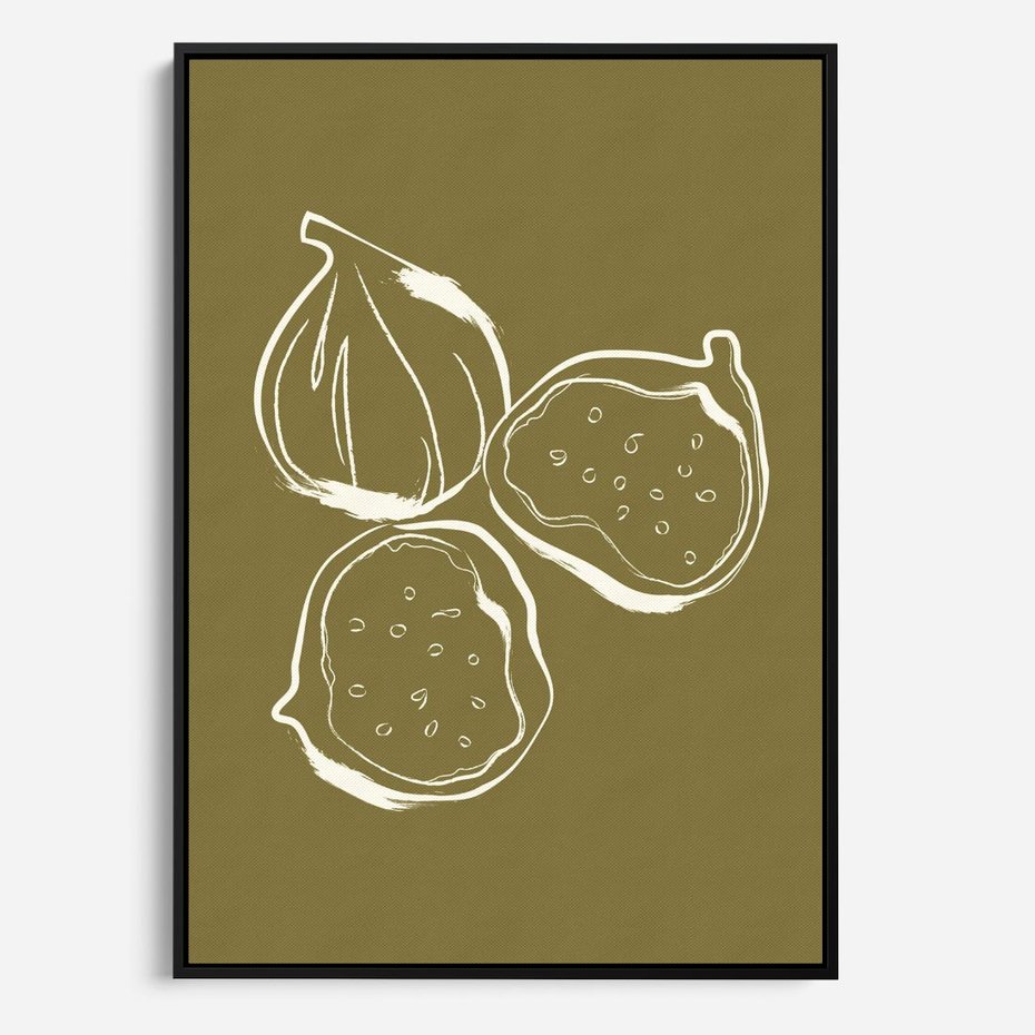 Obraz w ramie 50x70 - Podróżne Barwy - figi, minimalistyczny styl - rama czarna