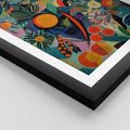 Plakat w ramie 50x70 - Echa Nietuzinkowych Wzorców - abstrakcyjny obraz olejny, jak picasso - rama czarna