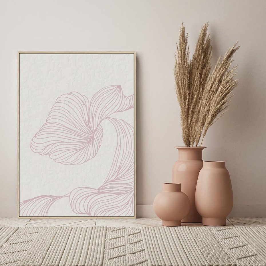 Obraz w ramie 80x120 - Szept marzeń i tajemnic - abstrakcyjne, roślinne ornamenty - rama drewno