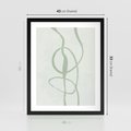 Plakat w ramie 40x50 - Zieleń Wewnętrznej Harmonii - zielona abstrakcja, zgaszona zieleń - rama czarna
