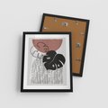 Plakat w ramie 40x50 - Nowoczesna Monstera: Szkic w Grafice - nowoczesna grafika, monstera - rama czarna