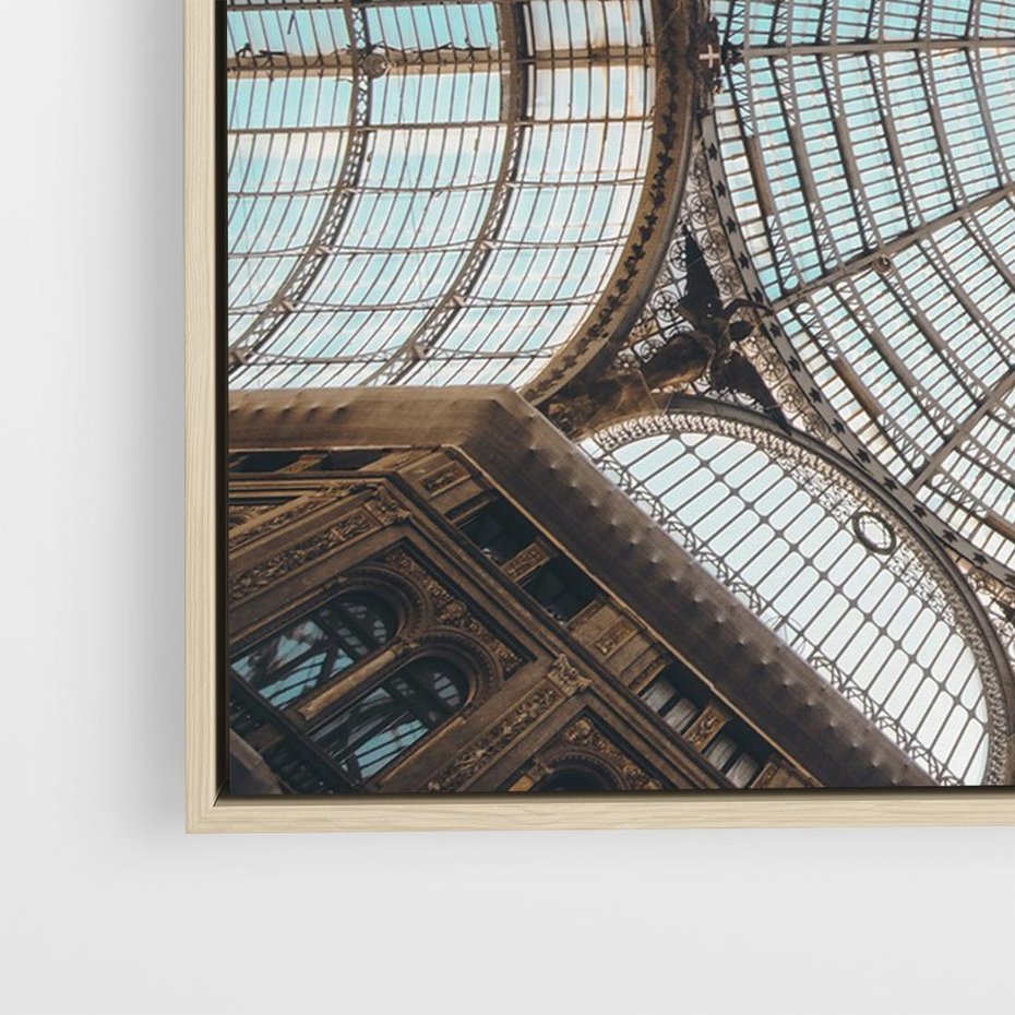 Obraz w ramie 100x70 - Magia Sklepienia - sklepienie, szklany dach - rama drewno