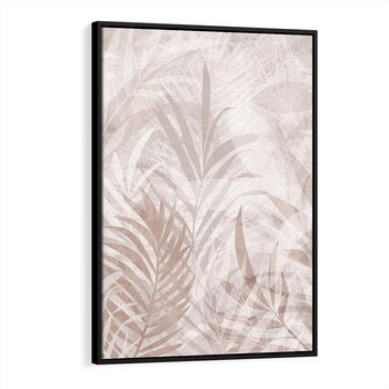 Obraz w ramie 70x100 - Pejzaż zaklętych uczuć - monochromatyczne, w odcieniach beżu - rama czarna