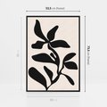 Obraz w ramie 50x70 - Wibracje Akwarelowych Ścieżek - abstrakcyjny minimalistyczna kwiat, czarno biały plakat - rama czarna