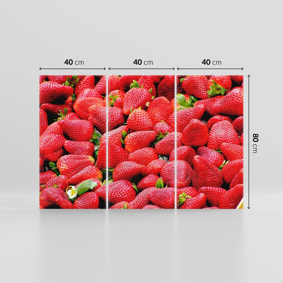 Obraz na płótnie 120x80 - Truskawki Czerwone Kropki Uczuć - truskawki, owoce