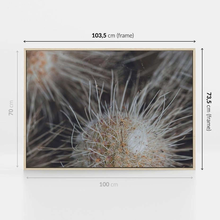 Obraz w ramie 100x70 - Ulotna Piękność Natury - makro, dmuchawce - rama drewno