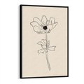 Obraz w ramie 50x70 - Przenikający Dialog - szkic kwiatu, mnimalistyczny szkic - rama czarna