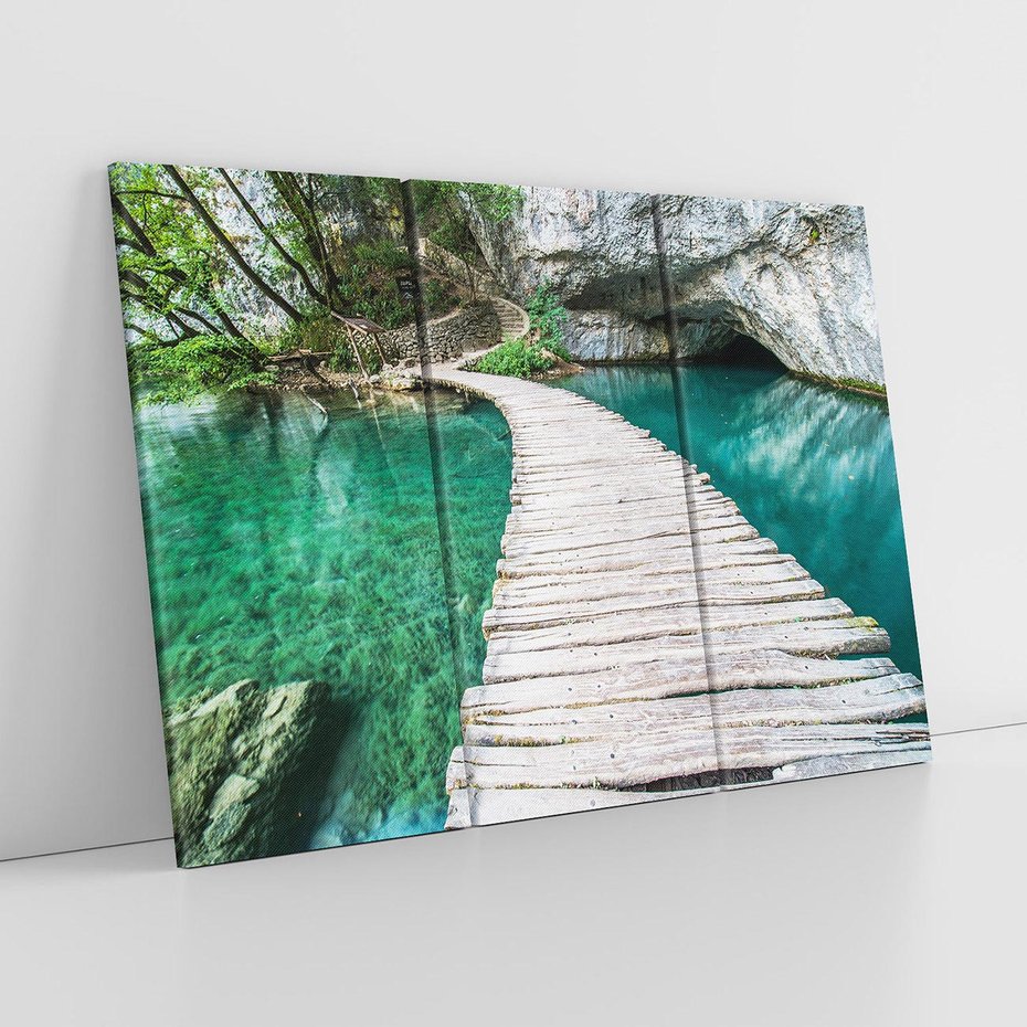 Obraz na płótnie 120x80 - Most nad skalistymi wodami - most, woda