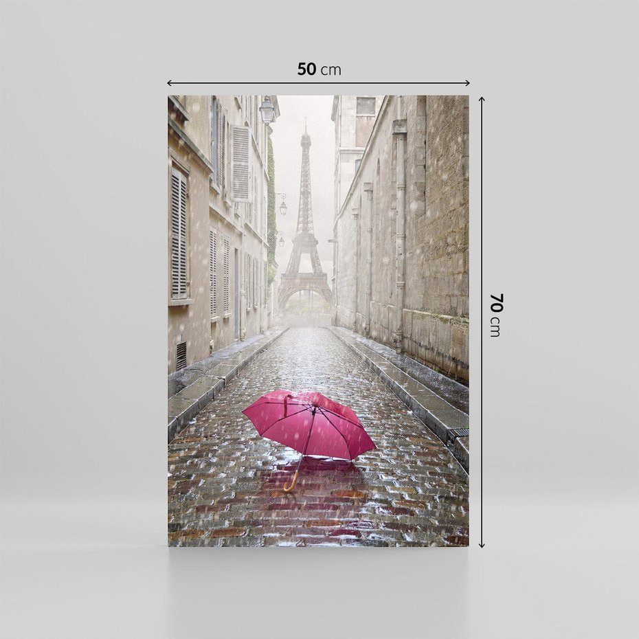 Obraz na płótnie 50x70 - Francuska elegancja pod parasolem - Francja, parasol