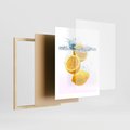 Plakat w ramie 40x50 - Świeże cytryny pełne smaku - cytryny, owoce - rama drewno