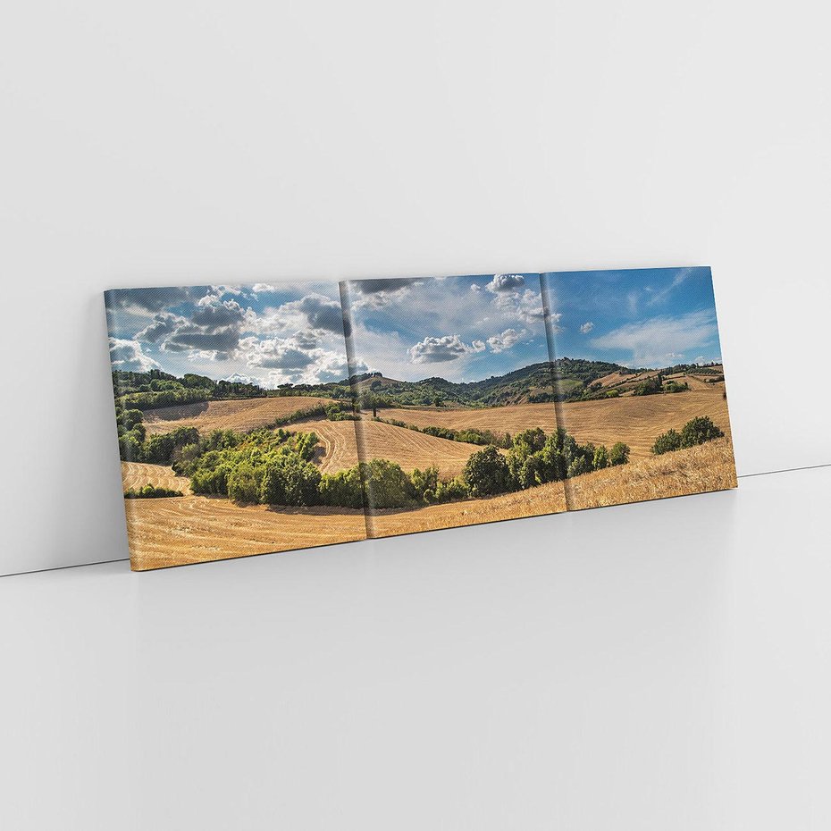 Obraz na płótnie 150x50 - Łąka góry i panoramiczny widok - łąka, góry