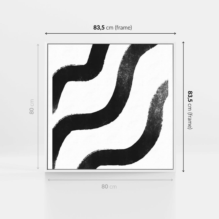 Obraz w ramie 80x80 - Wibracje Plam - abstrakcja, minimalizm - rama biała