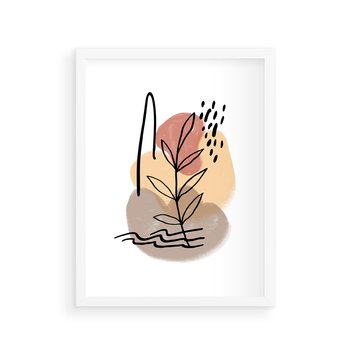 Plakat w ramie 30x40 - Konturem Przenikające - abstrakcja, sztuka nowoczesna - rama biała