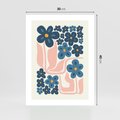 Plakat bez ramy 30x40 - Niebieskie Refleksje - niebieskie kwiaty, niezapominajki