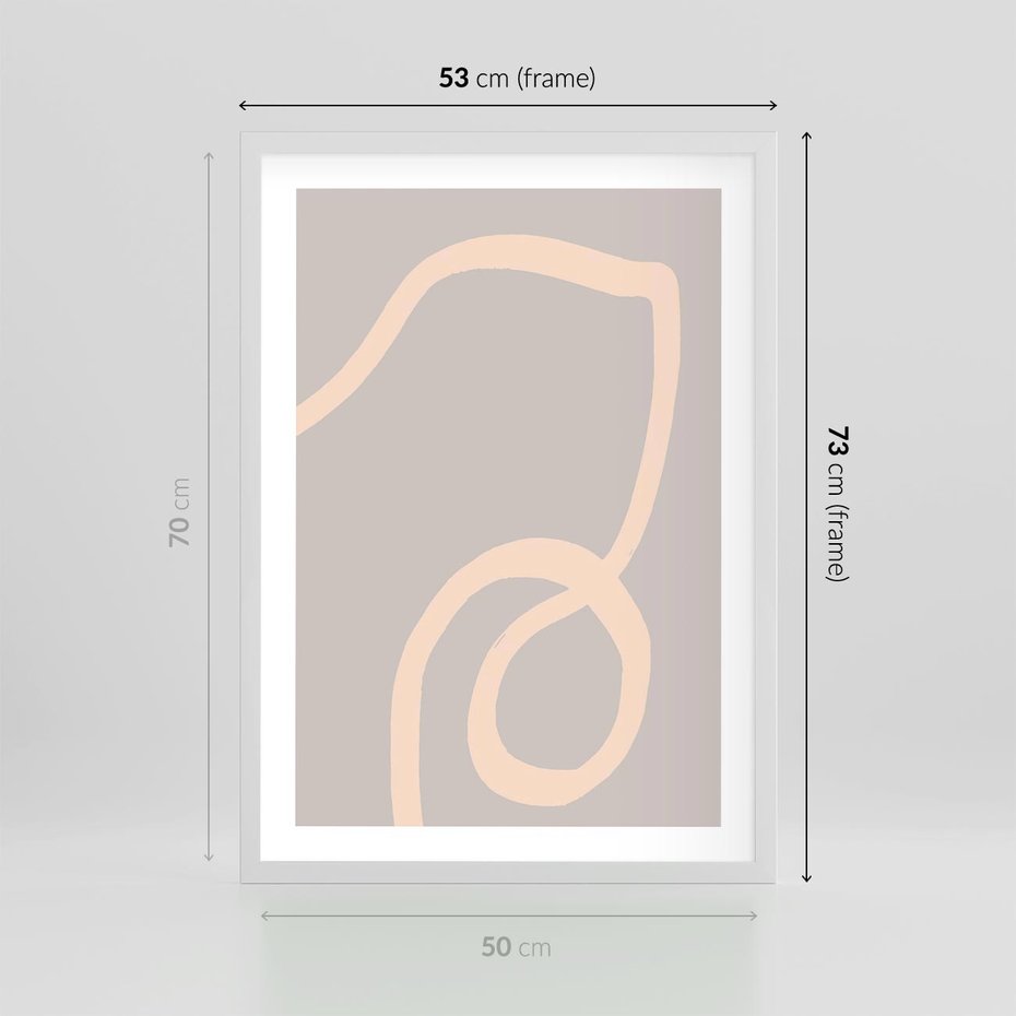 Plakat w ramie 50x70 - Wystylizowana Rewolucja - minimalistyczny obraz, nowoczesny - rama biała