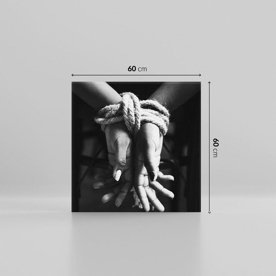 Obraz na płótnie 60x60 - Splątane Uczucia - czarno biała fotografia, artystyczna