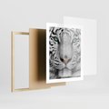 Plakat w ramie 40x50 - Magia Białego Tygrysa - biały, tygrys - rama drewno