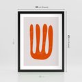 Plakat w ramie 30x40 - Eksploracja Nowego Światła - abstrakcyjna pomarańczowa forma, minimalizm - rama czarna