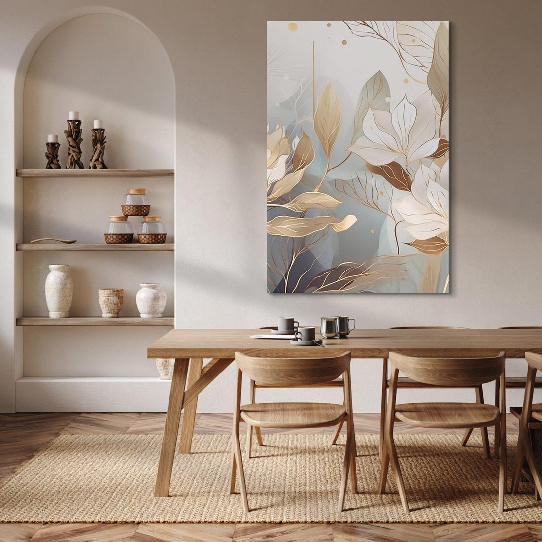 Obraz na płótnie 70x100 - Ekspresjonistyczny deszcz uczuć - grafika, złote kwiaty