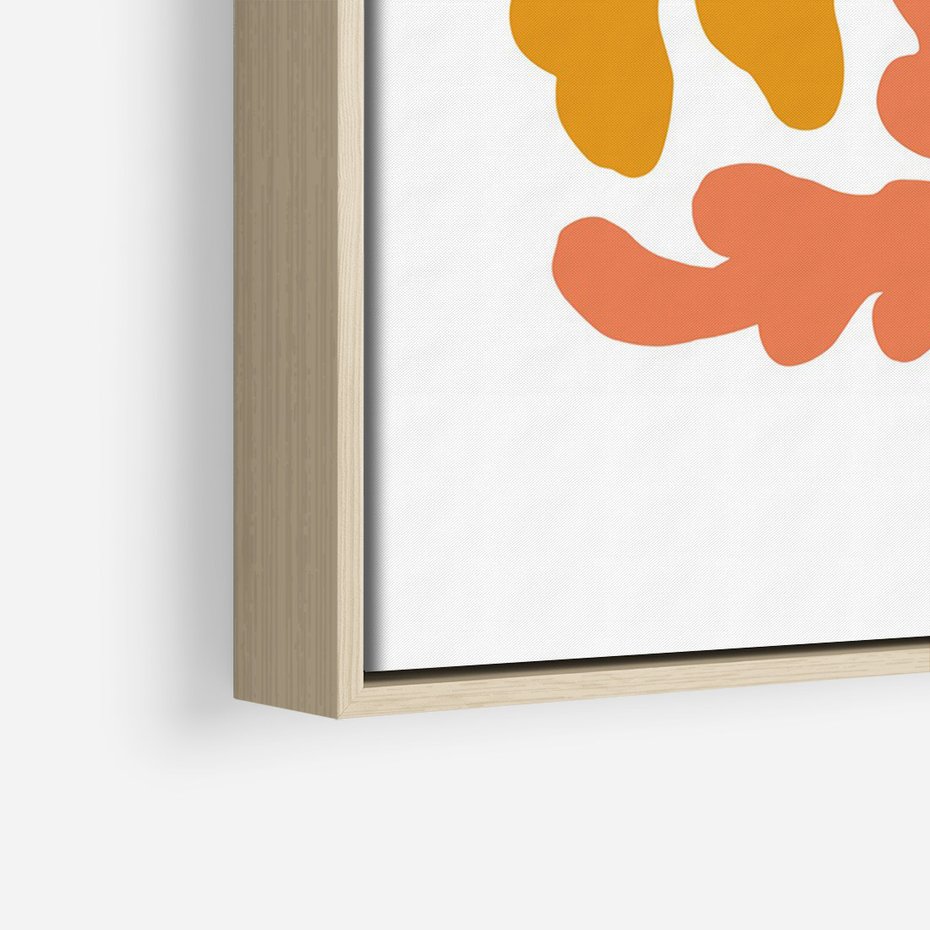 Obraz w ramie 80x120 - Rozbijające Refleksje - abstrakcyjne kolorowe kwiaty, minimlizm - rama drewno