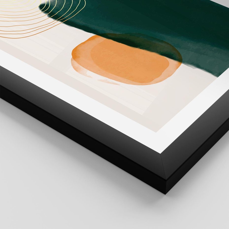 Plakat w ramie 30x40 - Modernistyczne Spektrum - abstrakcyjna granatowa plama, akwarela - rama czarna