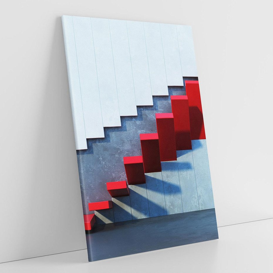 Obraz na płótnie 50x70 - Schody w abstrakcyjnej podróży - schody, abstrakcja