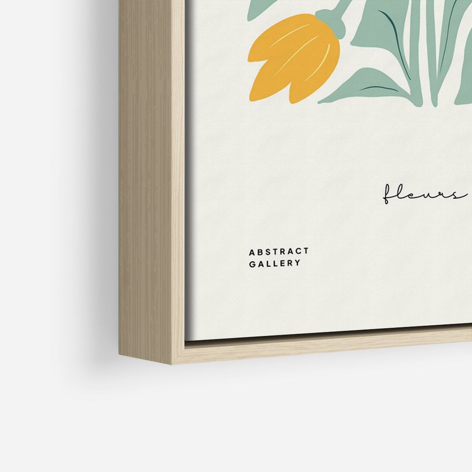 Obraz w ramie 70x100 - Tajemnicza Aura - kwiaty, nowoczesna abstrakcja - rama drewno