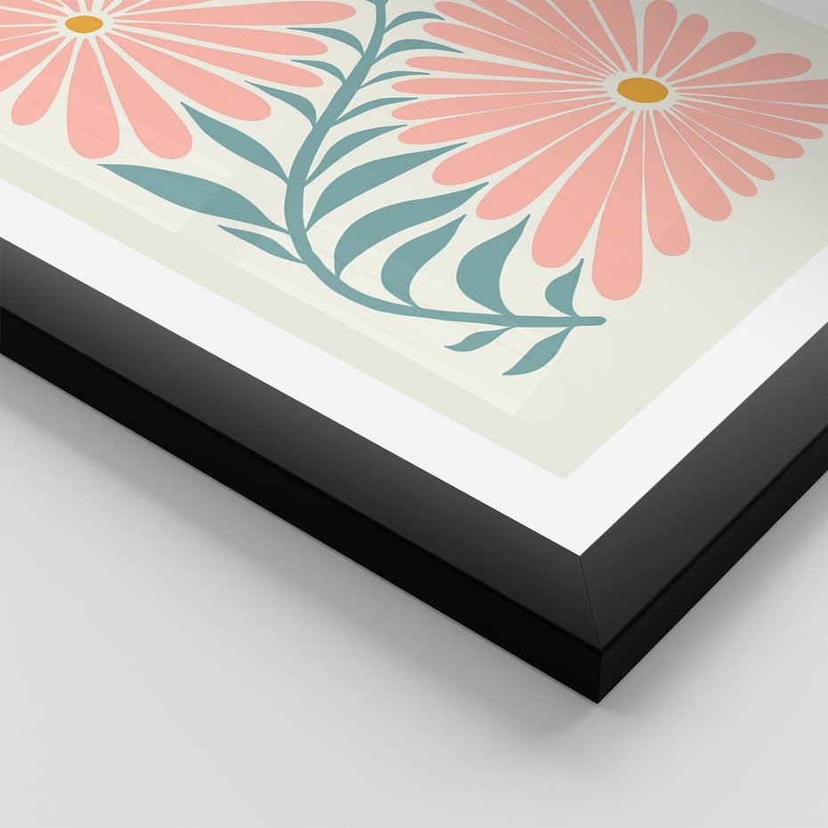 Plakat w ramie 30x40 - Kształtując Marzenia - kwiaty, sztuka nowoczesna - rama czarna