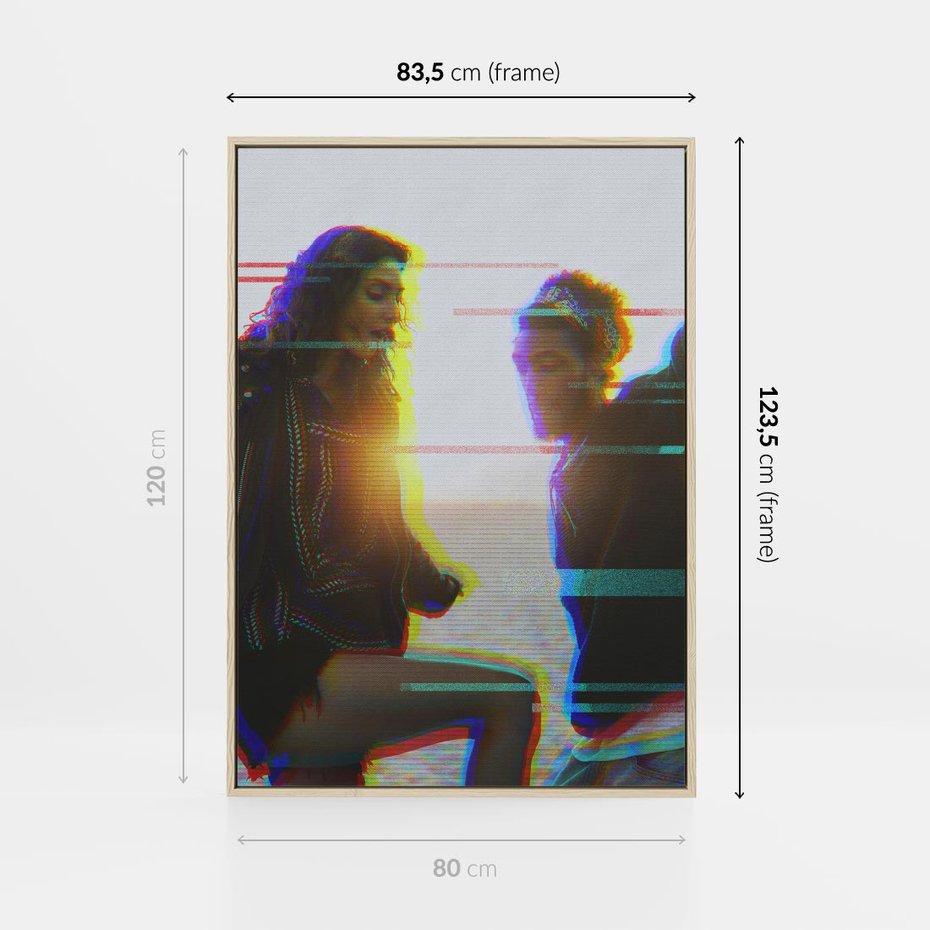 Obraz w ramie 80x120 - Taniec tęsknot - zdjęcie w stylu retro, dodane kolorowe akcenty - rama drewno