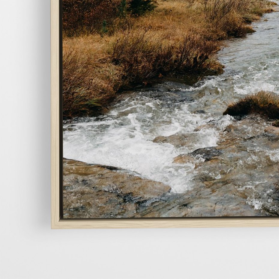 Obraz w ramie 50x70 - W Górskiej Dolinie - artystyczna fotografia, las - rama drewno