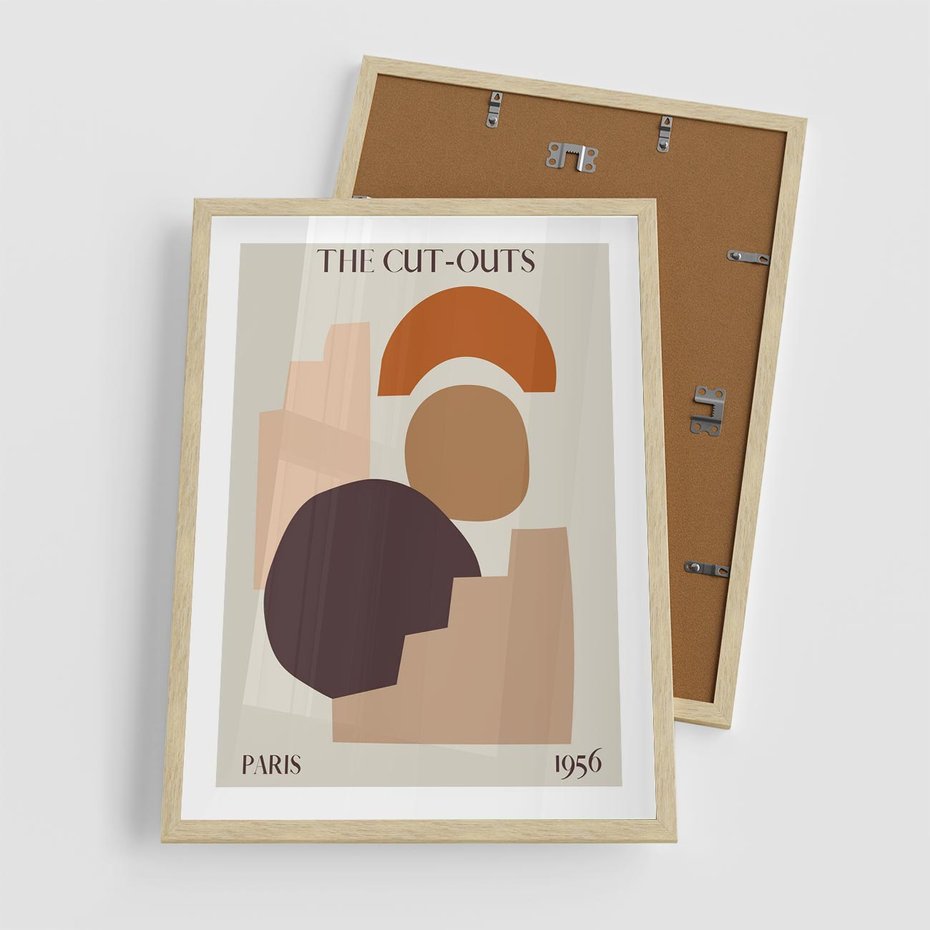 Plakat w ramie 50x70 - Boho Urok: Plakat z Kolorem Ziemi i Typografią - boho grafika, kolory ziemi - rama drewno