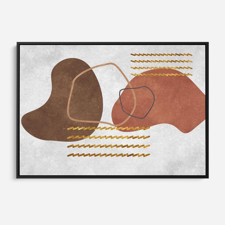 Obraz w ramie 100x70 - Odbicie światła serca - abstrakcyjne rozlane plamy, boho styl - rama czarna