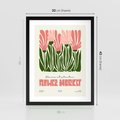 Plakat w ramie 30x40 - Symfonia Kolorowych Kształtów - nowoczesna grafika, kwiatowa kompozycja - rama czarna