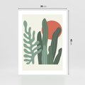 Plakat bez ramy 30x40 - Graficzna Harmonia: Liście i Rośliny na Plakacie - liście, grafika