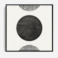 Obraz w ramie 50x50 - Tajemnicza Kompozycja - abstrakcyjne czarno białe formy, minimalizm - rama czarna