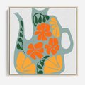 Obraz w ramie 50x50 - Kolorystyczna Ekspresja - czajnik, abstrakcja - rama drewno