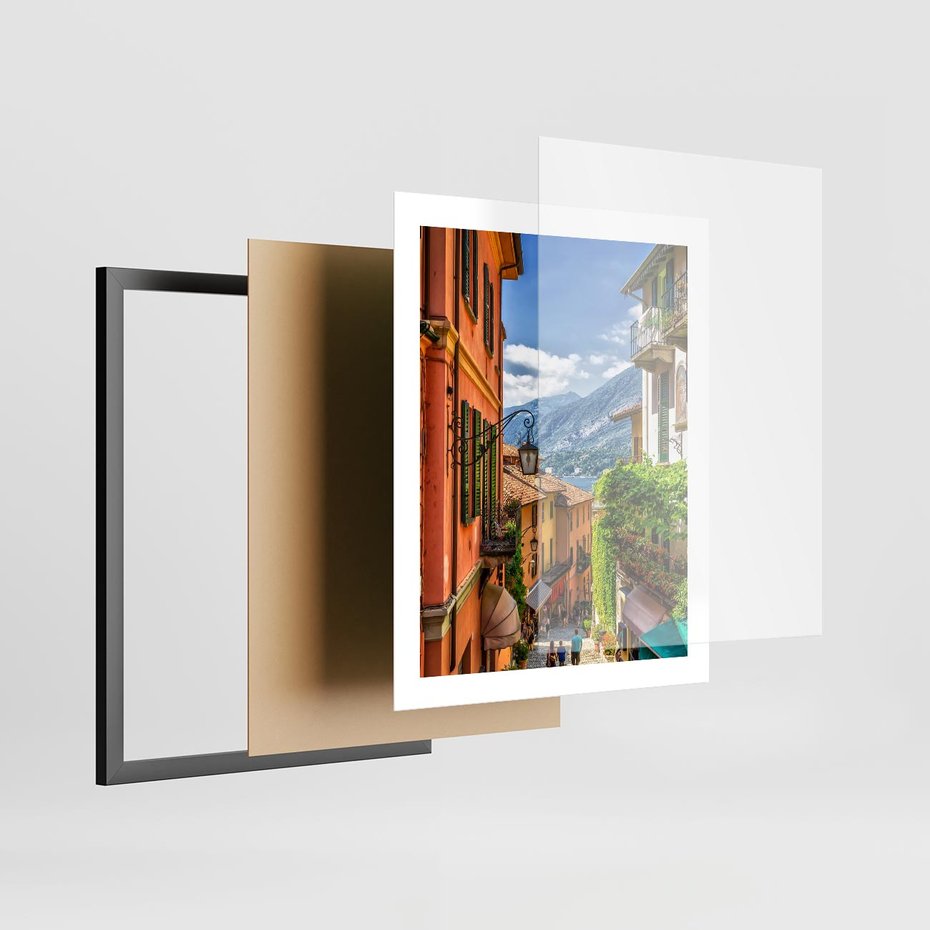 Plakat w ramie 40x50 - Tropienie Nieskończoności - uliczka, perspektywa - rama czarna