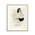 Plakat w ramie 40x50 - Moc to Ona - rysunek, sztuka nowoczesna - rama drewno