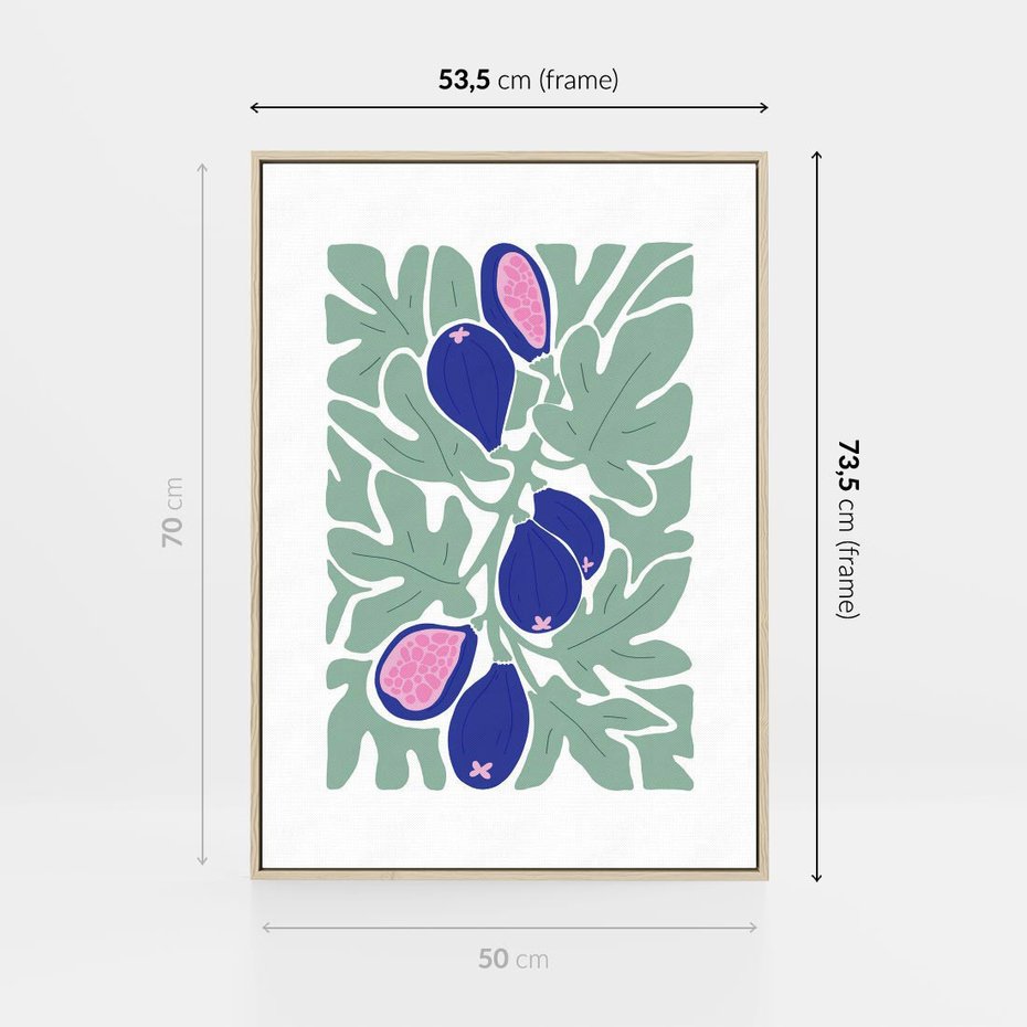 Obraz w ramie 50x70 - Figi Fioletu - figi, sztuka nowoczesna - rama drewno